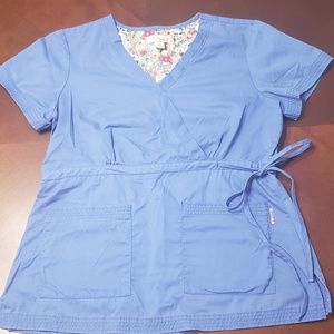 KOI Katelyn Mock Wrap Scrub Top